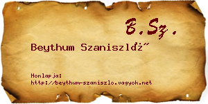 Beythum Szaniszló névjegykártya